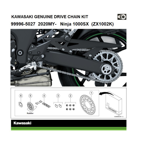 Kawasaki Genuine chain and sprocket kit